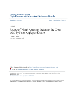 Review of "North American Indians in the Great War." By Susan