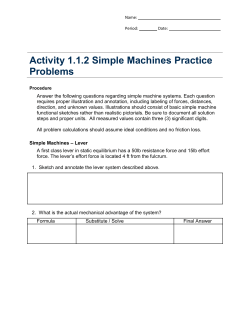 Activity 1.1.2 Simple Machines Practice Problems