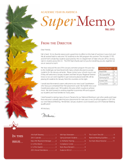 From the Director In this issue