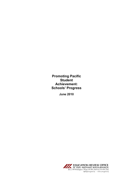 Promoting Pacific Student Achievement