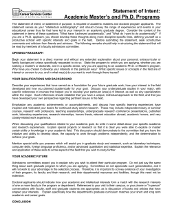 Statement of Intent - UCSD Career Services Center