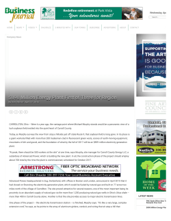 Carroll County Energy Plant First of Three in Region