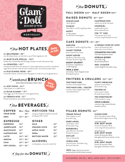 the BEVERAGES the HOT PLATES the DONUTS