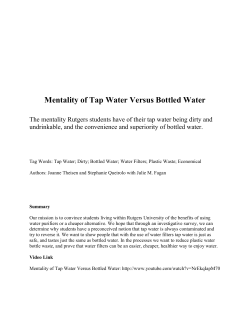 Mentality of Tap Water Versus Bottled Water - RUcore