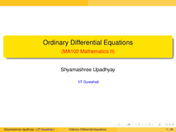 Ordinary Differential Equations