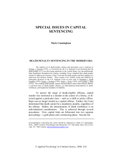 SPECIAL ISSUES IN CAPITAL SENTENCING