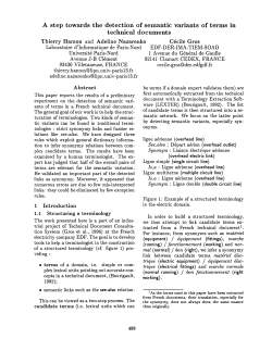 A Step towards the Detection of Semantic Variants of Terms in