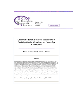 Children`s Social Behavior in Relation to Participation in Mixed