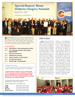 Special Report: Rome Diabetes Surgery Summit