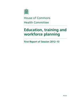 Education, training and workforce planning