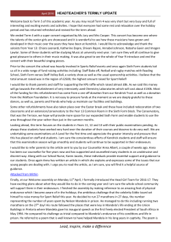 Headteacher`s termly update