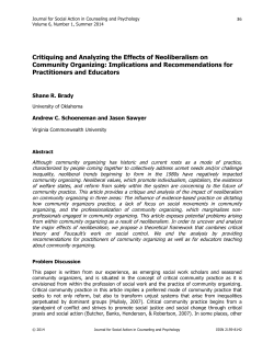 Critiquing and Analyzing the Effects of Neoliberalism on Community