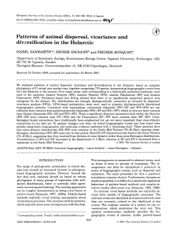 Patterns of animal dispersal, vicariance and
