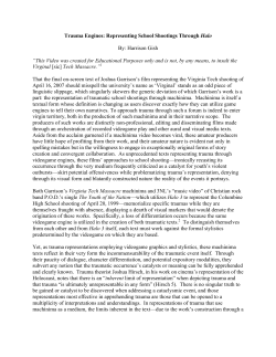 Trauma Engines: Representing School Shootings Through Halo By