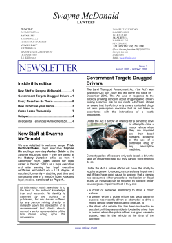 NEWSLETTER - Swayne McDonald Lawyers