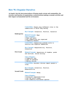 How We Organize Ourselves