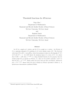 Threshold functions for H-factors, Combinatorics, Probability and
