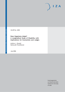 Does Happiness Adapt? A Longitudinal Study of Disability
