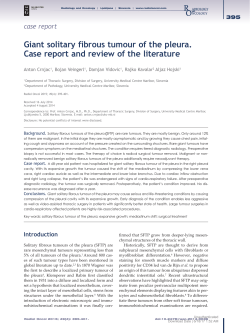 Giant solitary fibrous tumour of the pleura. Case report and review of