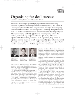 Organising for Deal Success