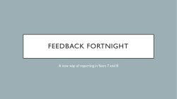 Feedback Fortnight - Honiton Community College