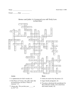 Romeo and Juliet: A Crossword you will Truly Love
