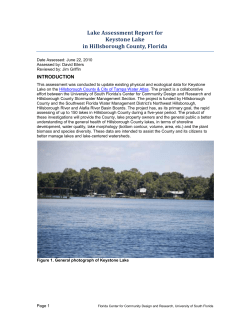 Lake Assessment Report for Keystone Lake in Hillsborough County