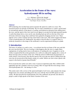 Acceleration in the frame of the wave: hydrodynamic lift in surfing