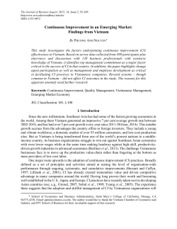 Continuous Improvement in an Emerging Market: Findings from