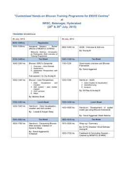"Customised Hands-on Bhuvan Training Programme for ENVIS