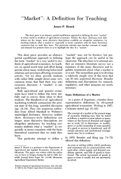 "Market": A Definition for Teaching