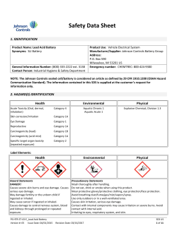 Lead Acid Battery - Johnson Controls
