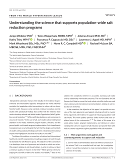 Understanding the science that supports population‐wide salt