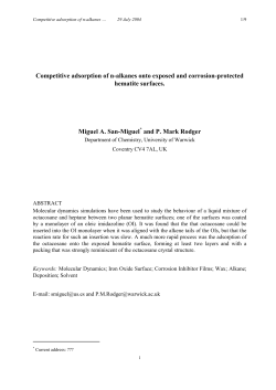 Competitive adsorption of n-alkanes onto exposed and corrosion