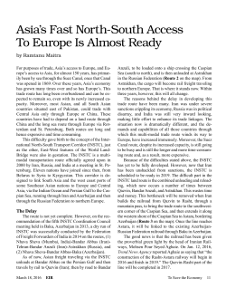 Asia`s Fast North-South Access To Europe Is Almost Ready