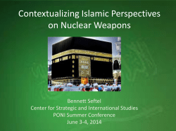 Contextualizing Islamic Perspectives on Nuclear Weapons