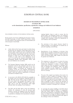 Decision of the European Central Bank of 20 March 2003 on the