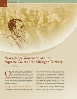 Slaves, Judge Woodward, and the Supreme Court of the Michigan