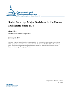 Social Security: Major Decisions in the House and Senate Since 1935