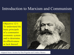 Introduction to Marxism and Communism