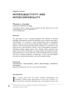 intersubjectivity and intercorporeality