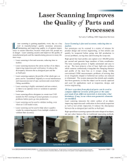 Laser Scanning Improves the Quality of Parts and Processes