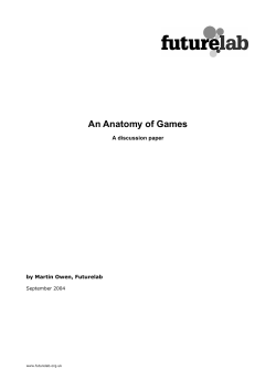 An Anatomy of Games: A discussion paper
