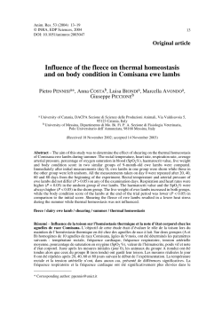 Influence of the fleece on thermal homeostasis and on body