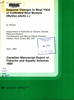 Canadian Data Report of Fisheries and Aquatic Sciences 1609