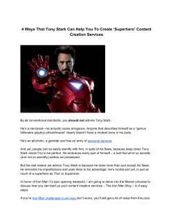4 Ways That Tony Stark Can Help You To Create `Superhero
