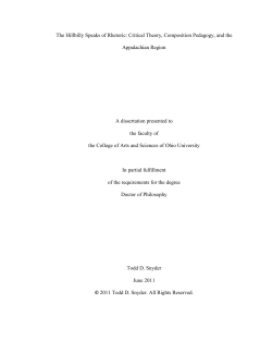 The Hillbilly Speaks of Rhetoric - OhioLINK Electronic Theses and