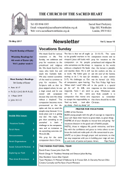 Newsletter - Sacred Heart Wimbledon