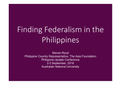 Finding Federalism in the Philippines