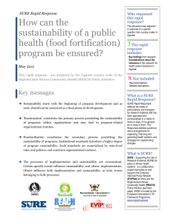 How can the sustainability of a public health (food fortification